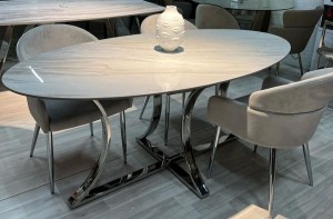 Современный овальный керамический  стол(DT-2889A)– купить в интернет-магазине ЦЕНТР мебели РИМ