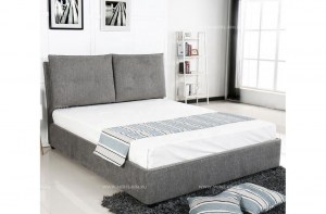 кровать с мягким изголовьем для  спальни Шарли.(MK-7600-GY)– купить в интернет-магазине ЦЕНТР мебели РИМ