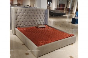 Современная кровать с мягким изголовьем с подъемным механизмом(MK-6603-GPF)– купить в интернет-магазине ЦЕНТР мебели РИМ