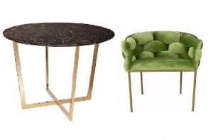 Современный круглый стол столешница под черный мрамор(MK-6955-BL)– купить в интернет-магазине ЦЕНТР мебели РИМ