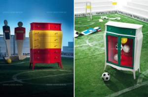 Комод и витрина Offside с футбольным дизайном, производство Италия