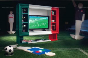 Подвесная подставка под ТВ Sport Addicted с футбольным дизайном, производство Италия